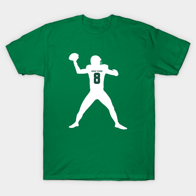 NY Jets Quarterback Aaron Rodgers 8 T-Shirt by Sleepless in NY